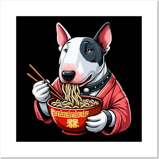 Chinese Bull Terrier Eating Ramen Posters and Art